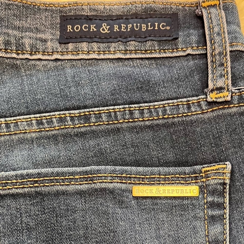 Rock & Republic Bumper-shoot Women’s Blue Stretch Denim Cut Off Shorts Size 2 - Picture 5 of 5